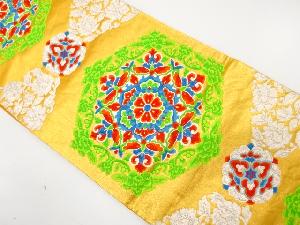 アンティーク　亀甲に華紋織り出し袋帯（着用可）